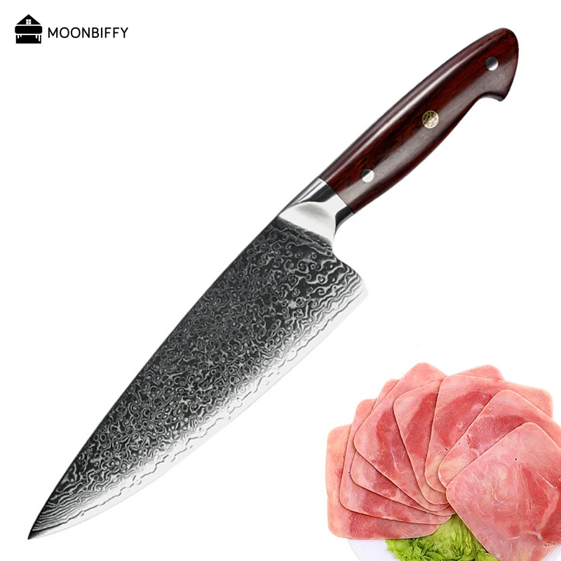 

Genuine Damascus Knife 67 layers Damascus VG10 Steel 8 inch Japanese Pro Sashimi Sushi Chef Cleaver Fish Kitchen Knife couteau