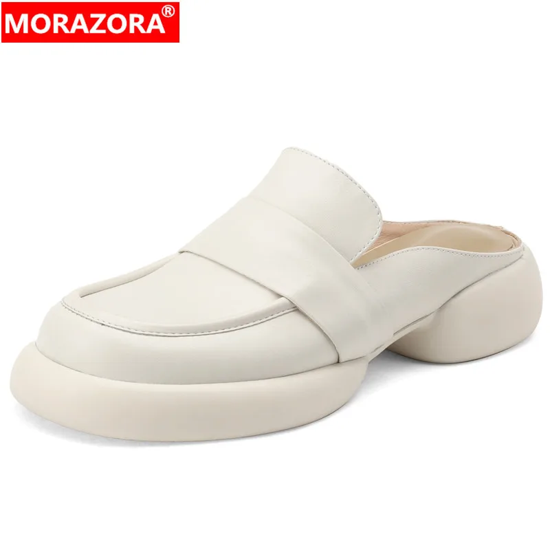 Женские мюли из натуральной кожи MORAZORA, черные однотонные шлепанцы на платформе и квадратном среднем каблуке, лето 2023
Женские мюли из натуральной кожи MORAZORA, черные однотонные шлепанцы на платформе и квадратном среднем каблуке, лето 2023