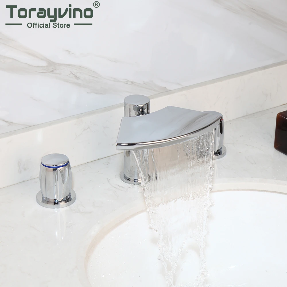 Torayvino 2 & 3 Pcs Bathroom Basin Faucet Chrome Brass Deck Mounted Waterfall Faucet Single Handle Hot And Cold Mixer Water Tap
Torayvino 2 & 3 Pcs Bathroom Basin Faucet Chrome Brass Deck Mounted Waterfall Faucet Single Handle Hot And Cold Mixer Water Tap