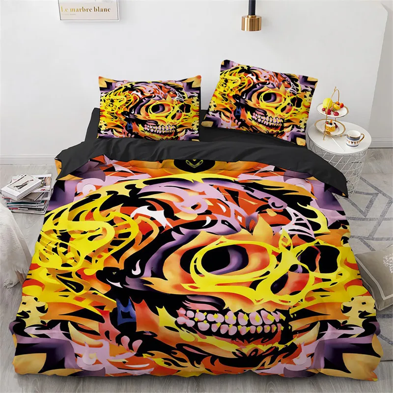 3D Sugar Skull Duvet Cover Gothic Skeleton Bedding Set Microfiber Exotic Floral Death Skull Comforter Cover King For Kids Adults
3D Sugar Skull Duvet Cover Gothic Skeleton Bedding Set Microfiber Exotic Floral Death Skull Comforter Cover King For Kids Adults