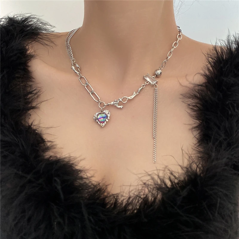 Kpop Purple Gradient Zircon Heart Pendant Necklace for Women Star Multilayer Chain Choker Punk Girls Y2K Aesthetic Jewelry
Kpop Purple Gradient Zircon Heart Pendant Necklace for Women Star Multilayer Chain Choker Punk Girls Y2K Aesthetic Jewelry