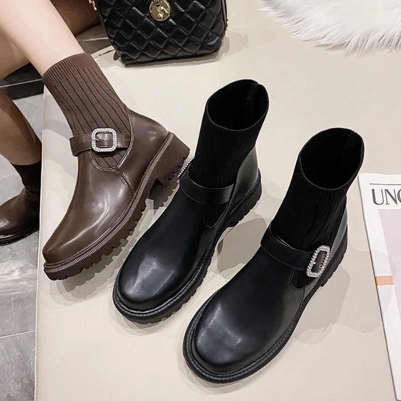 Ботинки мартинсы женские осенне-зимние новые толстые сапоги вязаные эластичные тонкие сапоги в английском стиле ботильоны челси
Ботинки мартинсы женские осенне-зимние новые толстые сапоги вязаные эластичные тонкие сапоги в английском стиле ботильоны челси