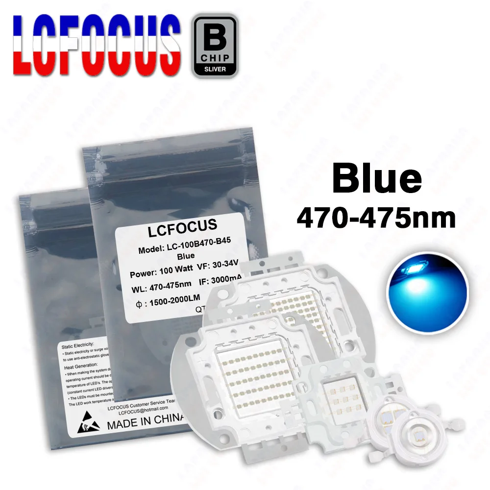 

1W 3W 5W 10W 20W 30W 50W 100W 200W 300W Blue 470-475nm Mini LED Chip COB Bulb Diode SMD For DIY Floodlight Spotlight Downlight