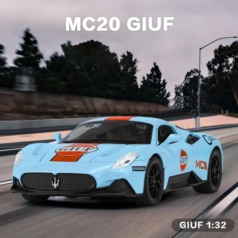 

1:32 Maserati MC20 911 GT3 Martini M8 SF90 Alloy Cast Toy Car Model Sound and Light Children's Toy Collectibles Birthday gift