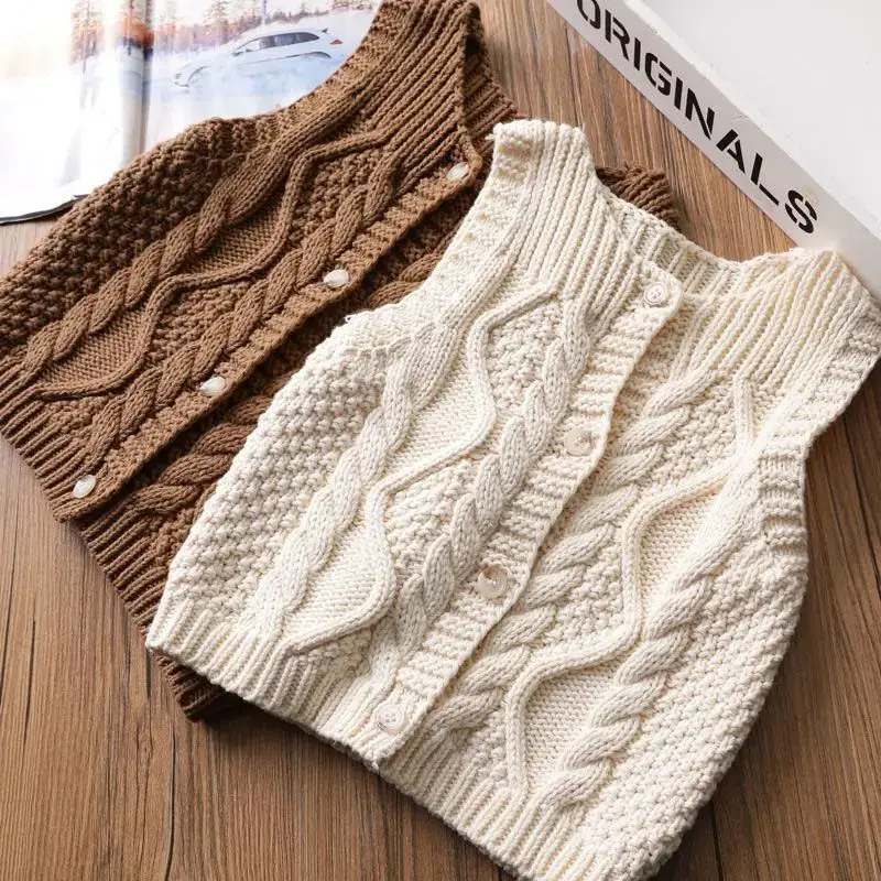 Knitted Vest Girls Solid Color Spring and Autumn Toddler Casuales Baby Sweater Childrens Vest Jacket Korean Version Kids Clothes
Knitted Vest Girls Solid Color Spring and Autumn Toddler Casuales Baby Sweater Childrens Vest Jacket Korean Version Kids Clothes