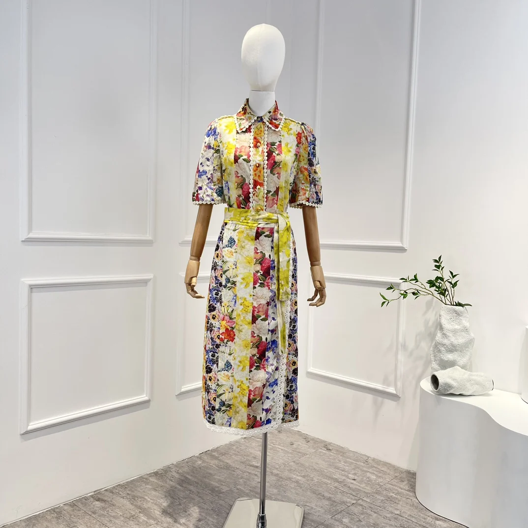 2023 New Summer Top Quality Linen Vintage Graceful Floral Printing Lace Trim Belt Short Sleeve Blouse Midi Skirt Women Set
2023 New Summer Top Quality Linen Vintage Graceful Floral Printing Lace Trim Belt Short Sleeve Blouse Midi Skirt Women Set