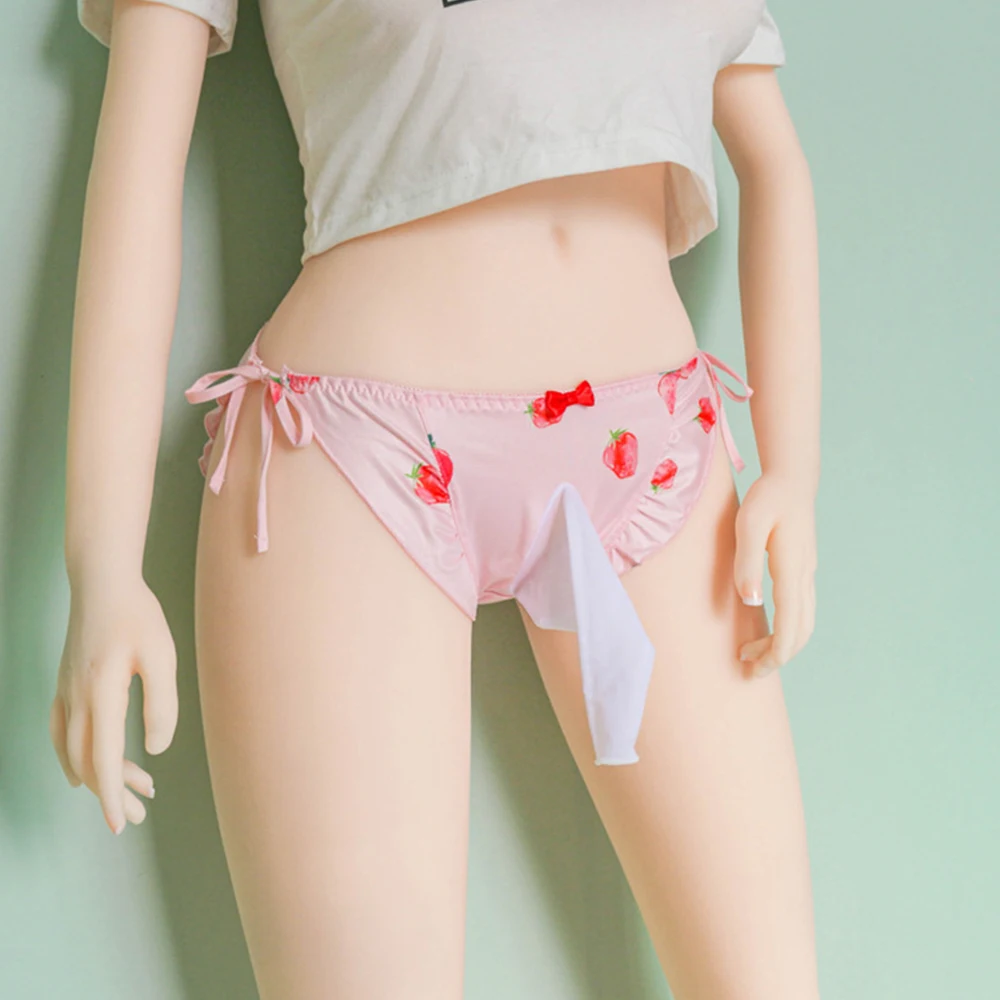 Men Low Waist Sissy Gay Pouch Lace Up Thong Strawberry Print Lace-tie Rope Briefs Big Pouch U Convex Comfortable Soft Underwear
Men Low Waist Sissy Gay Pouch Lace Up Thong Strawberry Print Lace-tie Rope Briefs Big Pouch U Convex Comfortable Soft Underwear
