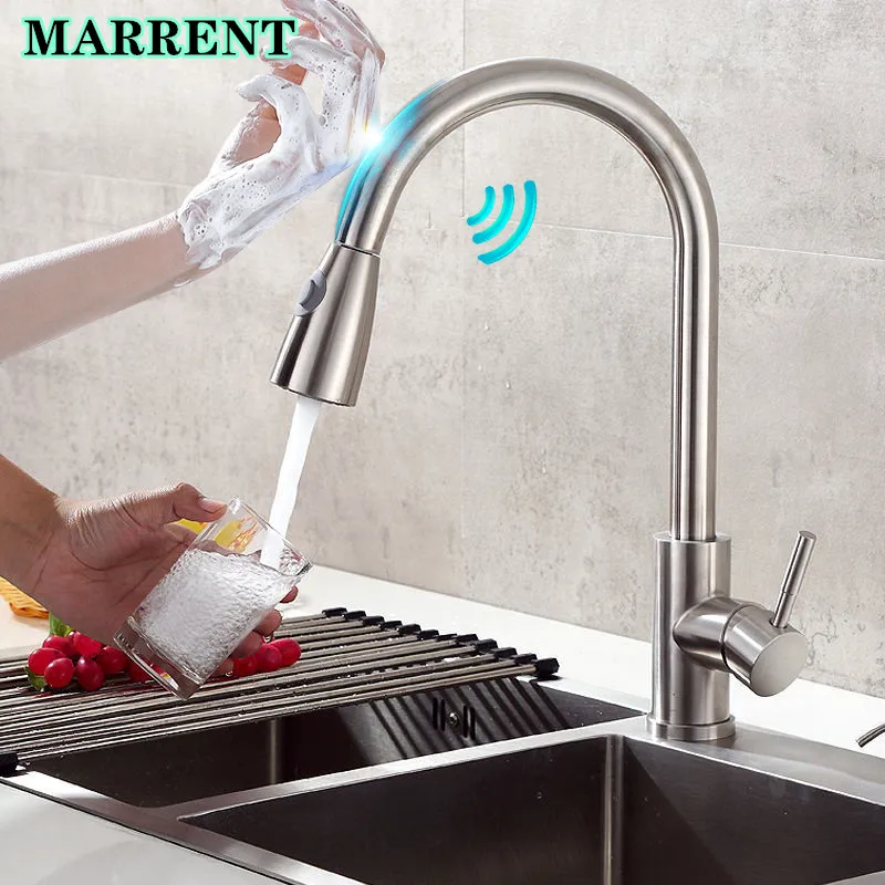 Hot Cold Kitchen Faucet with Pull Down Sprayer Touch Kitchen Faucets 304 Stainless Steel Smart Sensitive Touch Kitchen Mixer Tap
Hot Cold Kitchen Faucet with Pull Down Sprayer Touch Kitchen Faucets 304 Stainless Steel Smart Sensitive Touch Kitchen Mixer Tap