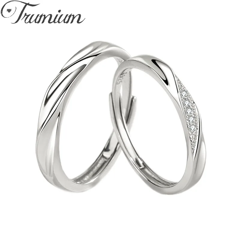Trumium 925 Silver Couples Ring InterWeave Micro-set Adjustable A Pair Lovers Rings Men Women Festival Jewelry Free Engraving
Trumium 925 Silver Couples Ring InterWeave Micro-set Adjustable A Pair Lovers Rings Men Women Festival Jewelry Free Engraving