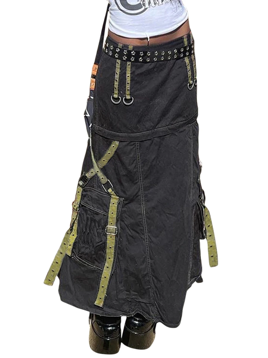 hirigin y2k Cargo Skirt Women Gothic Aesthetic Low Waist Long Skirts with Pockets 2000s E Girl Pleated Skirt 
hirigin y2k Cargo Skirt Women Gothic Aesthetic Low Waist Long Skirts with Pockets 2000s E Girl Pleated Skirt
