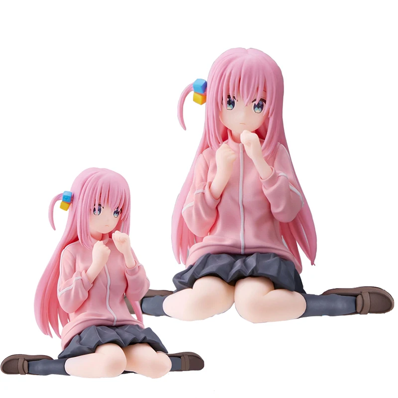 

8CM Gotoh Hitori Anime Figure BOCCHI THE ROCK G Cute Girl Kneeling Model PVC Q Version Children's Doll Gift Collection