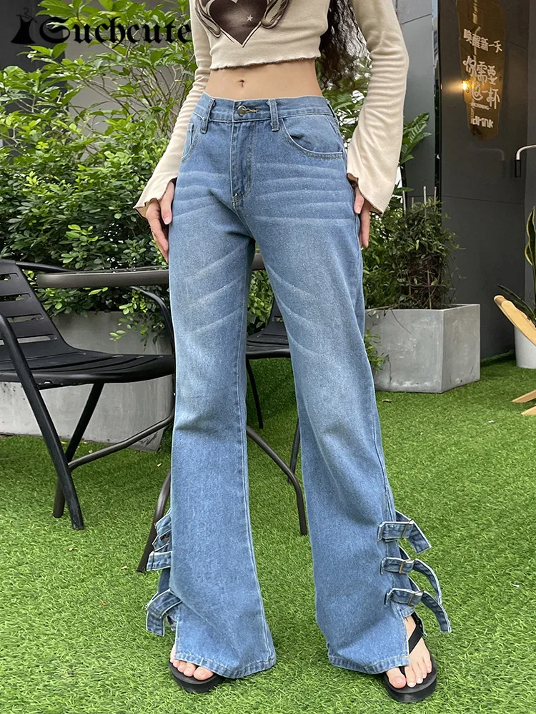 SUCHCUTE Aesthetic Button Bandage Patchwork Jeans Korean Fashion Preppy Low Waist Women Denim Trousers Streetwear Straight Pants
SUCHCUTE Aesthetic Button Bandage Patchwork Jeans Korean Fashion Preppy Low Waist Women Denim Trousers Streetwear Straight Pants