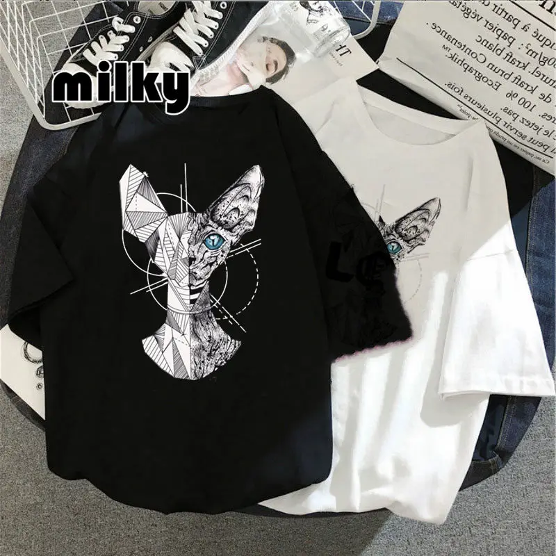 Gothic Tshirt Death Metal Sphynx Cat T-Shirt Black Women Shirt Punk Style Graphic Tees Sphynx Cat Graphic Tee Y2k Aesthetic Top
Gothic Tshirt Death Metal Sphynx Cat T-Shirt Black Women Shirt Punk Style Graphic Tees Sphynx Cat Graphic Tee Y2k Aesthetic Top