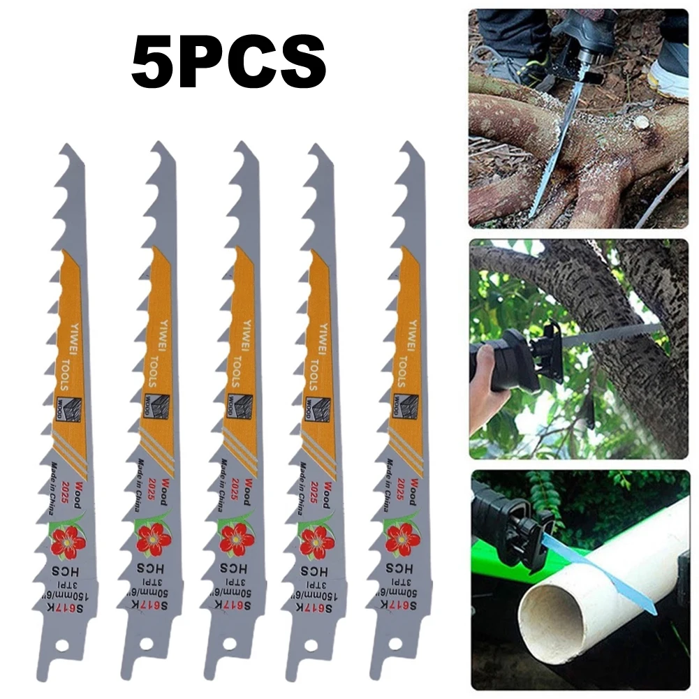 5pcs HCS Reciprocating Jig Saw Blade S617K 150mm For Wood Cutting Board Cutting Plastic Cutting Metal Cutting Power Tools
5pcs HCS Reciprocating Jig Saw Blade S617K 150mm For Wood Cutting Board Cutting Plastic Cutting Metal Cutting Power Tools
