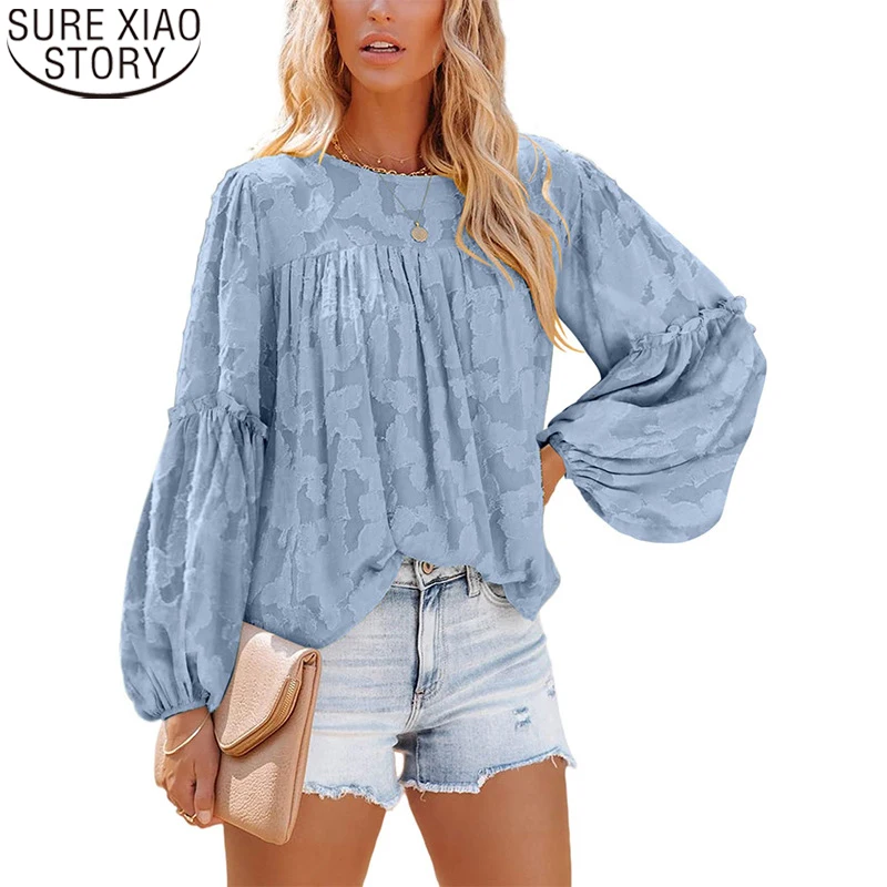 2023 New Women Tops Lantern Long Sleeve Round Collar Pleated Shirt Autumn Chiffon Blouse Casual Loose Clothes Blusa Mujer 23394
2023 New Women Tops Lantern Long Sleeve Round Collar Pleated Shirt Autumn Chiffon Blouse Casual Loose Clothes Blusa Mujer 23394