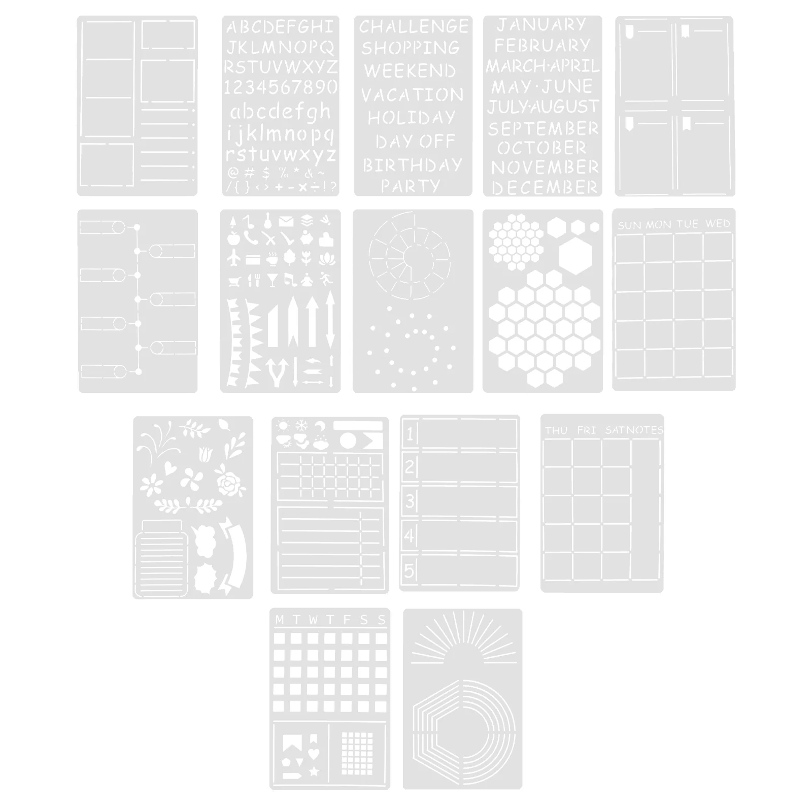 16Pcs Children Painting Stencils DIY Plastic Stencils Reusable Templates Hollow Stencils
16Pcs Children Painting Stencils DIY Plastic Stencils Reusable Templates Hollow Stencils