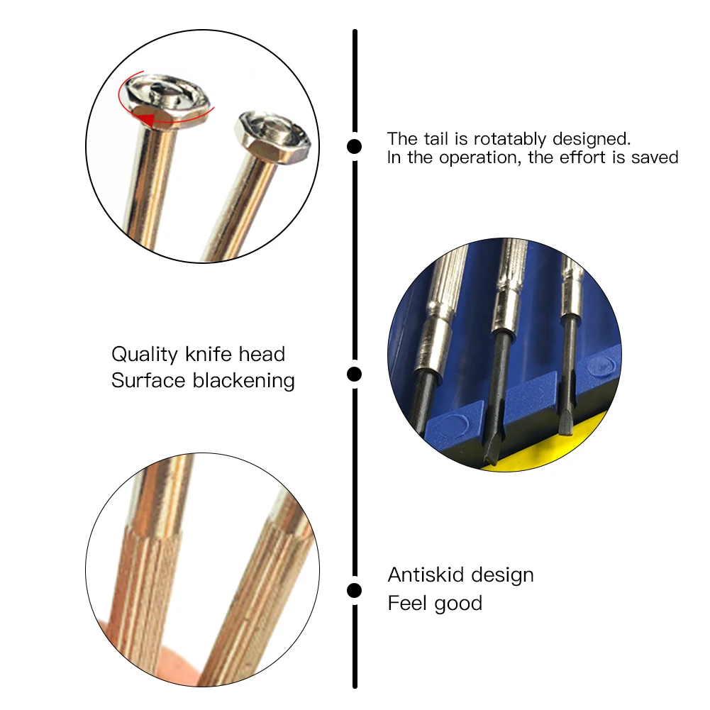 Multi-function precision tool screwdriver 6 piece set glasses clock electronic products with slotted screwdriver repair kit
Multi-function precision tool screwdriver 6 piece set glasses clock electronic products with slotted screwdriver repair kit