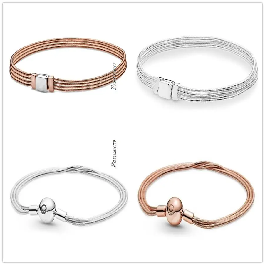 Authentic 925 Sterling Silver Bracelet Reflexions Rose Multi Snake Chain Bracelet Bangle Fit Women Bead Charm Fashion Jewelry
Authentic 925 Sterling Silver Bracelet Reflexions Rose Multi Snake Chain Bracelet Bangle Fit Women Bead Charm Fashion Jewelry