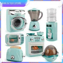 New Children Kitchen Toy Simulation Washing Machine Bread Maker Microwave Oven Girls Play House Role Play Interactive Toys Kids