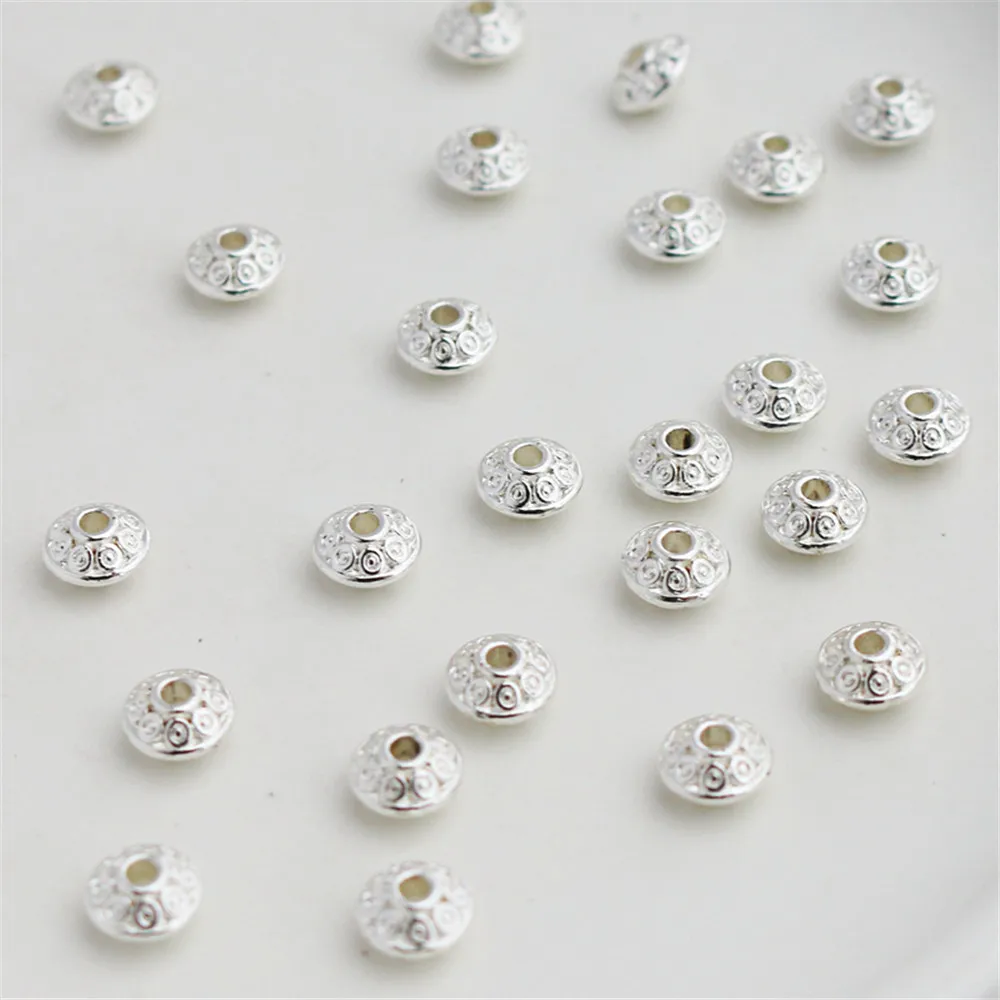Silver bag gold color embossed flying saucer septum 4*6mm loose beads DIY bracelet abacus with beads
Silver bag gold color embossed flying saucer septum 4*6mm loose beads DIY bracelet abacus with beads