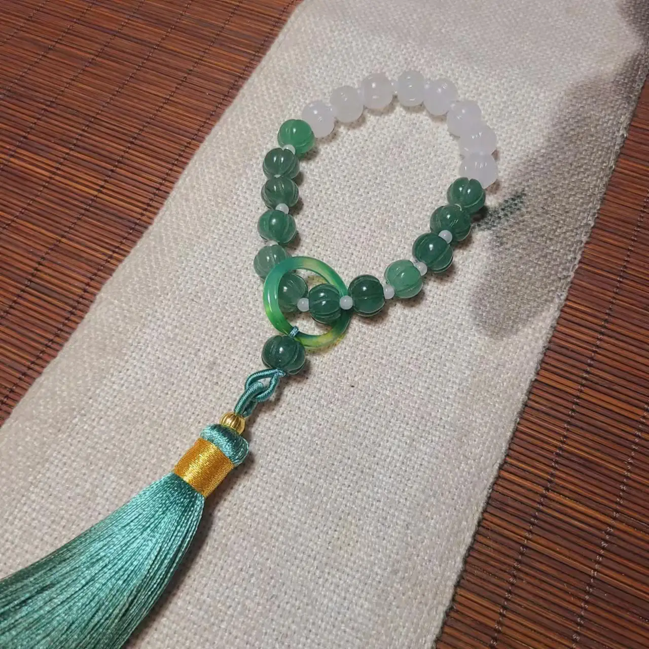 

100% real jade natural hetian jade pumpkin bangle green jade tassel bead bracelet for women jade gift beads bracelet gemstone