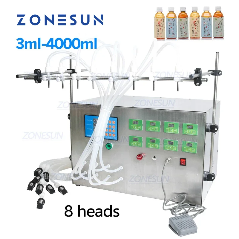 ZONESUN Liquid Filling Machine 8 Head Electric Digital Control Pump Water Filler Perfume Juice Essential Oil Bottle
ZONESUN Liquid Filling Machine 8 Head Electric Digital Control Pump Water Filler Perfume Juice Essential Oil Bottle