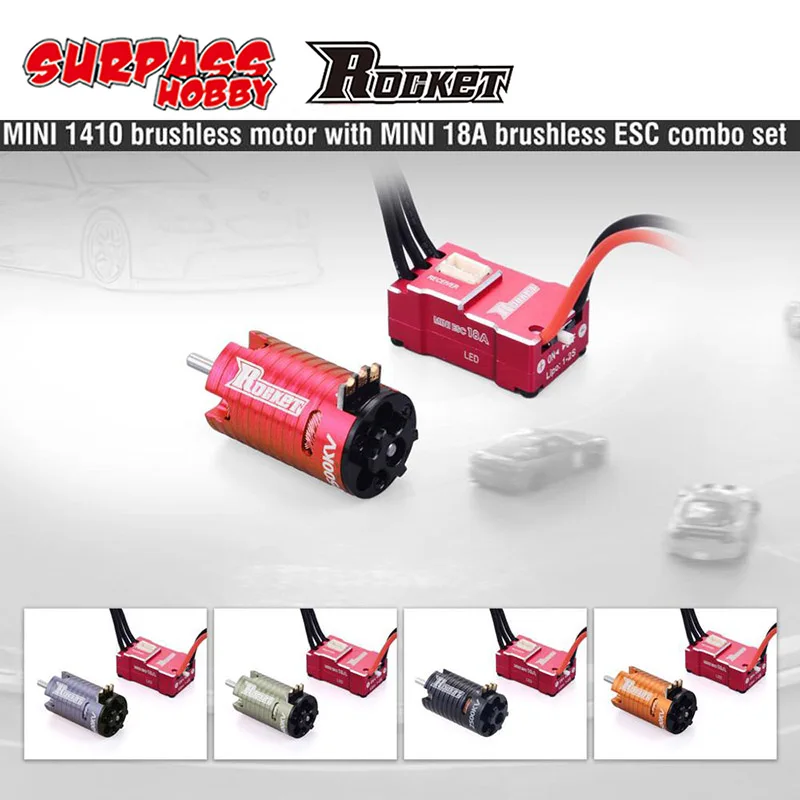 Rocket Mini 1410 2500KV 3500KV 5500KV 7500KV 9500KV Brushless Motor & 18A ESC for 1/24 1/28 1/32 Kyosho Mini-Z AWD RC car
Rocket Mini 1410 2500KV 3500KV 5500KV 7500KV 9500KV Brushless Motor & 18A ESC for 1/24 1/28 1/32 Kyosho Mini-Z AWD RC car