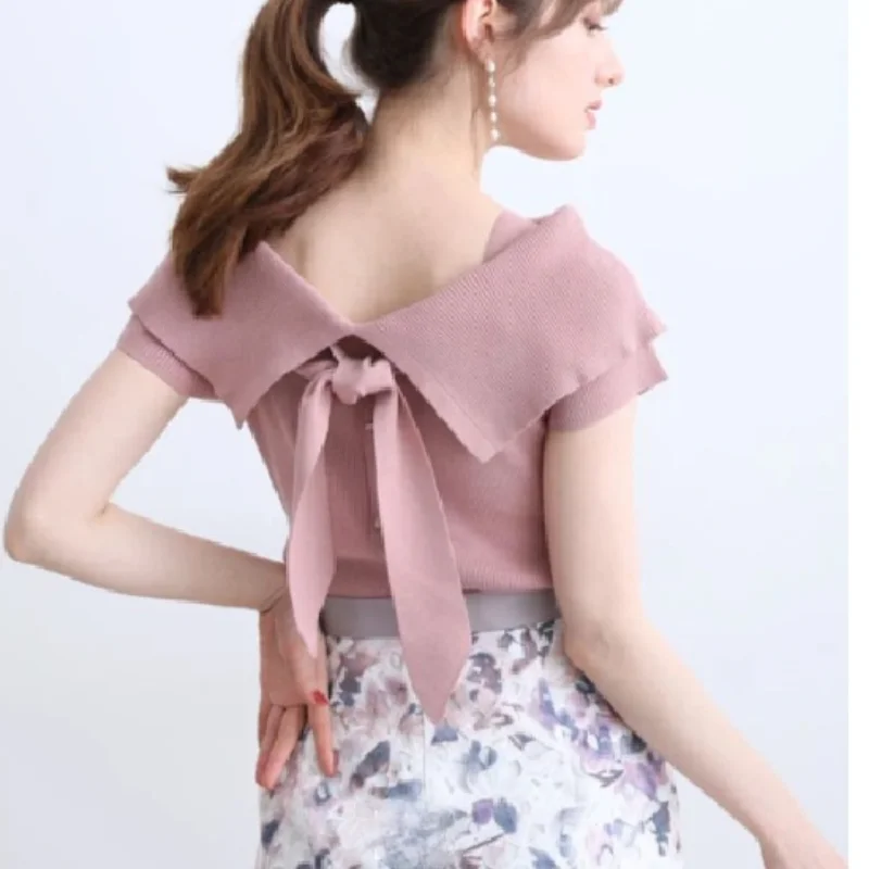 Japan Style Sweet All Match Women Tops New Moda Back Bow Decoration Pullovers Simple Office Lady Slim Fit Spring Summer Sweaters
Japan Style Sweet All Match Women Tops New Moda Back Bow Decoration Pullovers Simple Office Lady Slim Fit Spring Summer Sweaters