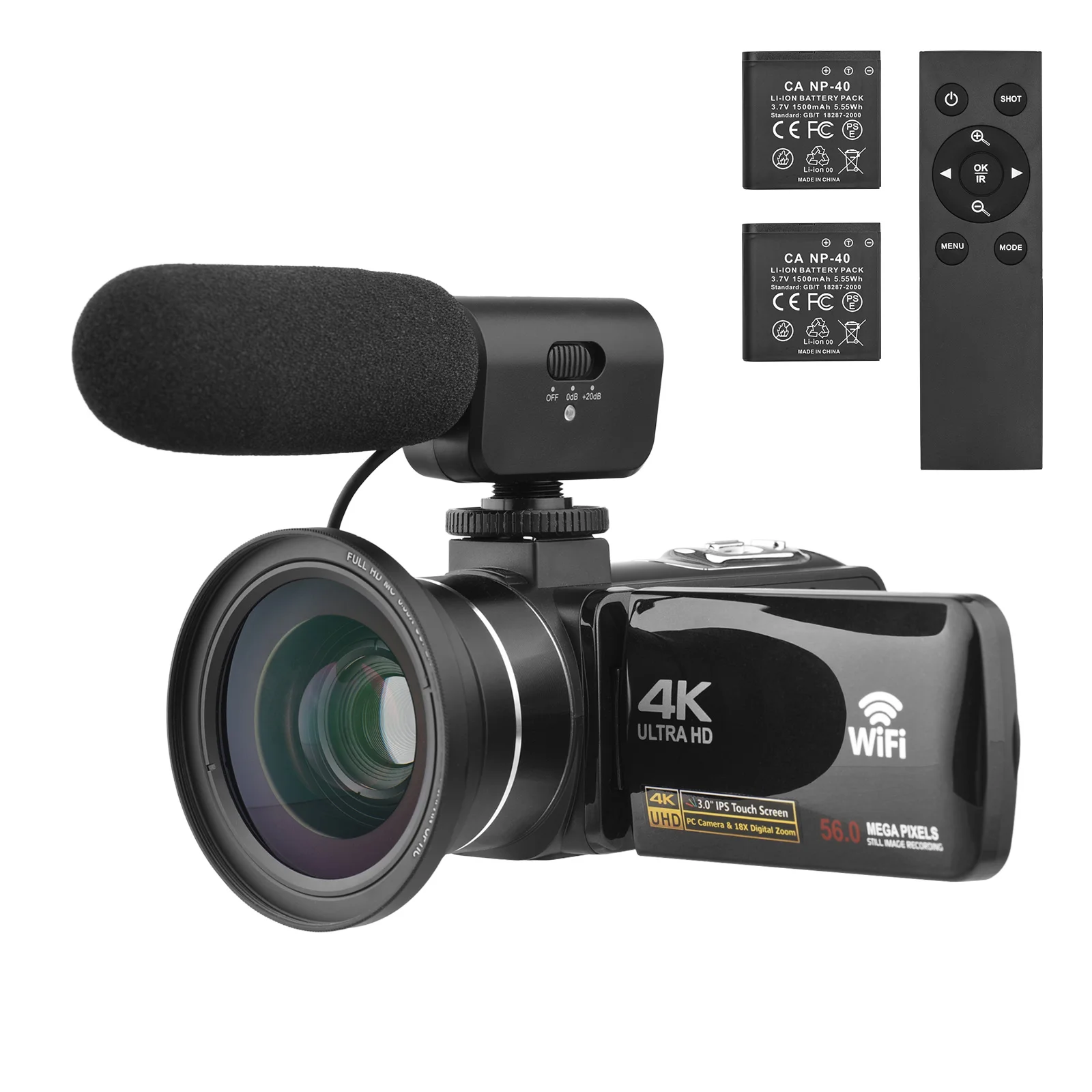 Профессиональная цифровая видеокамера 4K Ultra-HD с 18-кратным зумом, Wi-Fi, видеокамера с сенсорным экраном 56 МП, обнаружением лица, ИК ночным виден...
Профессиональная цифровая видеокамера 4K Ultra-HD с 18-кратным зумом, Wi-Fi, видеокамера с сенсорным экраном 56 МП, обнаружением лица, ИК ночным виден...
