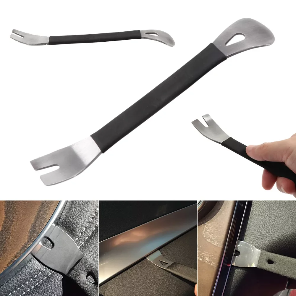 Stainless Steel Trim Removal Tool Car Trim Puller Pry Bar Dual Ends Pry Tools for Door Panel Audio Terminal Fastener Remover
Stainless Steel Trim Removal Tool Car Trim Puller Pry Bar Dual Ends Pry Tools for Door Panel Audio Terminal Fastener Remover