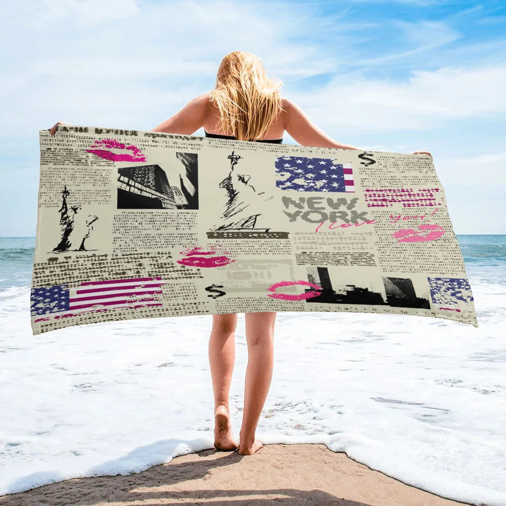 Newspaper English Letters Retro Beach Towel Swimming Bathroom Accessories Microfiber Quick Dry Towel Portable Picnic Women Men
Newspaper English Letters Retro Beach Towel Swimming Bathroom Accessories Microfiber Quick Dry Towel Portable Picnic Women Men