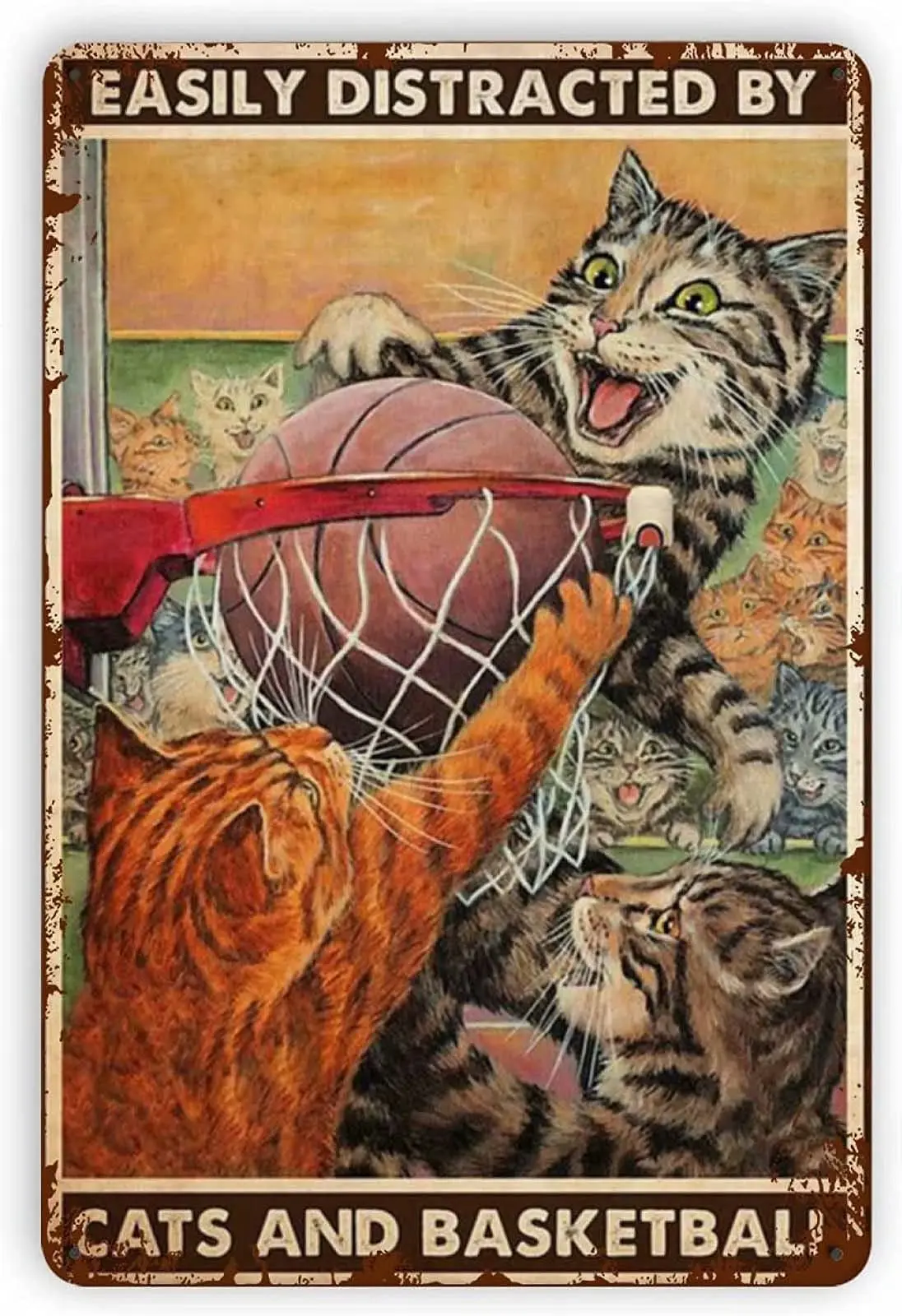 Retro Metal Tin Sign Wall Decor - Easily Distracted by Cats - Funny Vintage Tin Sign Wall Plaque Poster for Cafe Bar Restaurant
Retro Metal Tin Sign Wall Decor - Easily Distracted by Cats - Funny Vintage Tin Sign Wall Plaque Poster for Cafe Bar Restaurant
