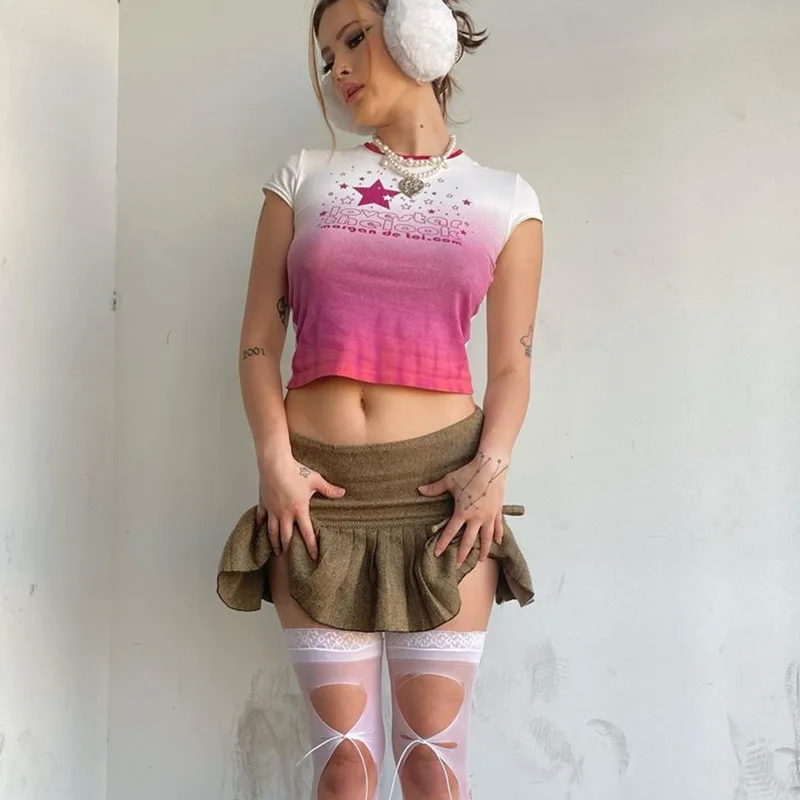 Kawaii Tie Dye Star Print O Neck E-girl Crop Top American Fashion Vintage Streetwear Y2K Grunge Fairy Women T-shirt Harajuku Tee
Kawaii Tie Dye Star Print O Neck E-girl Crop Top American Fashion Vintage Streetwear Y2K Grunge Fairy Women T-shirt Harajuku Tee