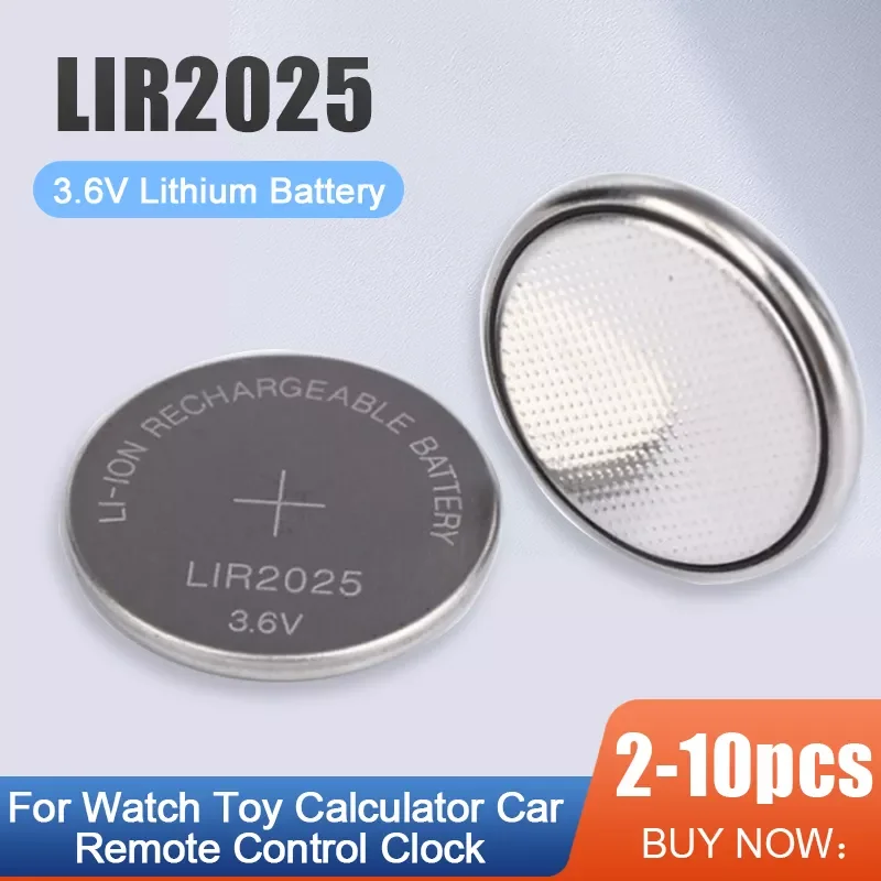 2023New Rechargeable Battery LIR2025 Replaces LIR 2025 CR2025 ML2025 3.6V Lithium Battery For Watch Car key Remote Control Butto 
2023New Rechargeable Battery LIR2025 Replaces LIR 2025 CR2025 ML2025 3.6V Lithium Battery For Watch Car key Remote Control Butto