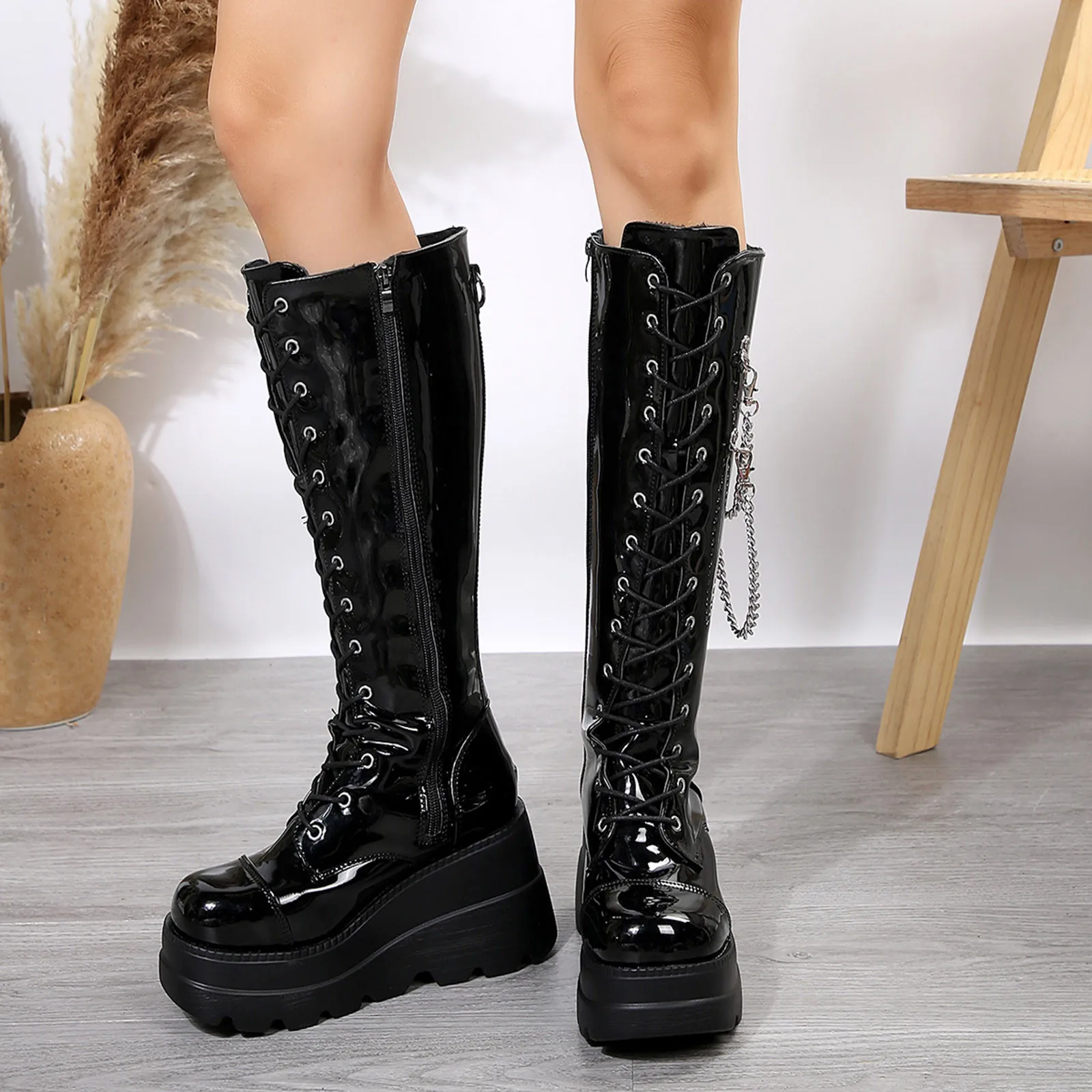 Comfortable Walking Winter Shoes Women Boots Fashion Round Toe Pu Leather Long Knee Boots High Quality Square Heel Female Botas
Comfortable Walking Winter Shoes Women Boots Fashion Round Toe Pu Leather Long Knee Boots High Quality Square Heel Female Botas