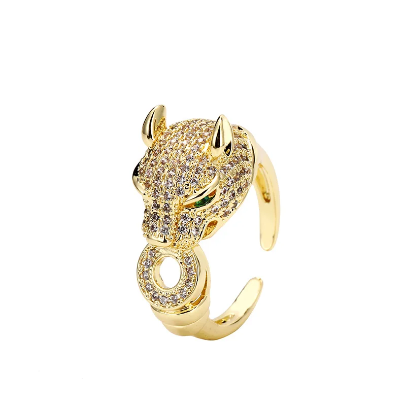 Fashion Full Zircon 18k Gold Plated Premium Leopard Head Ring Stacking Adjustable Opening Statement Rings Fine Jewelry for Women
Fashion Full Zircon 18k Gold Plated Premium Leopard Head Ring Stacking Adjustable Opening Statement Rings Fine Jewelry for Women