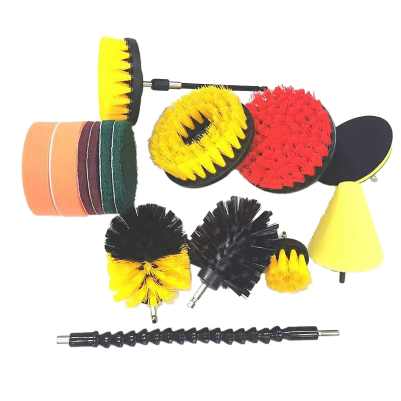 16 Pcs Drill Brush Attachments Set,Power Scrubber Brush With Extend Long Attachment All Purpose Clean For Car, Kitchen
16 Pcs Drill Brush Attachments Set,Power Scrubber Brush With Extend Long Attachment All Purpose Clean For Car, Kitchen