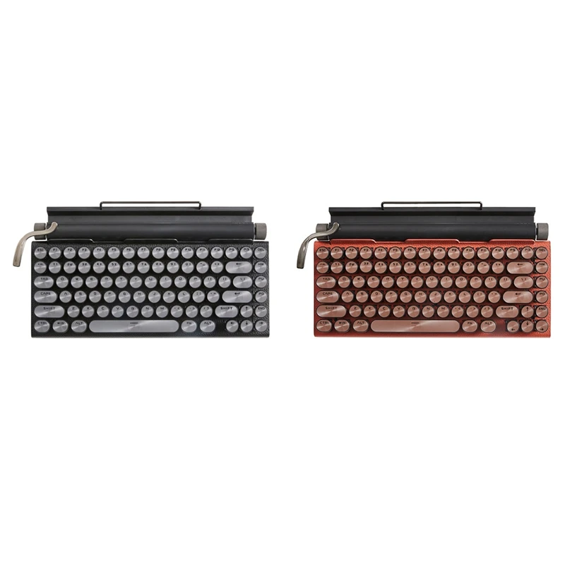 Retro Typewriter Keyboard Wireless Bluetooth Keyboard USB Mechanical Punk Keycaps For Desktop PC/Laptop/Phone
Retro Typewriter Keyboard Wireless Bluetooth Keyboard USB Mechanical Punk Keycaps For Desktop PC/Laptop/Phone