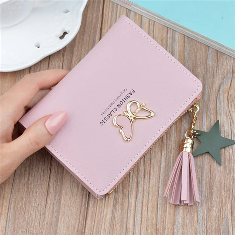 Women's Wallets Small Mini Safe Money Bag Female Short Butterfly Fringed Zipper Purse Credit Card Holder Coin Purse Carteira
Women's Wallets Small Mini Safe Money Bag Female Short Butterfly Fringed Zipper Purse Credit Card Holder Coin Purse Carteira