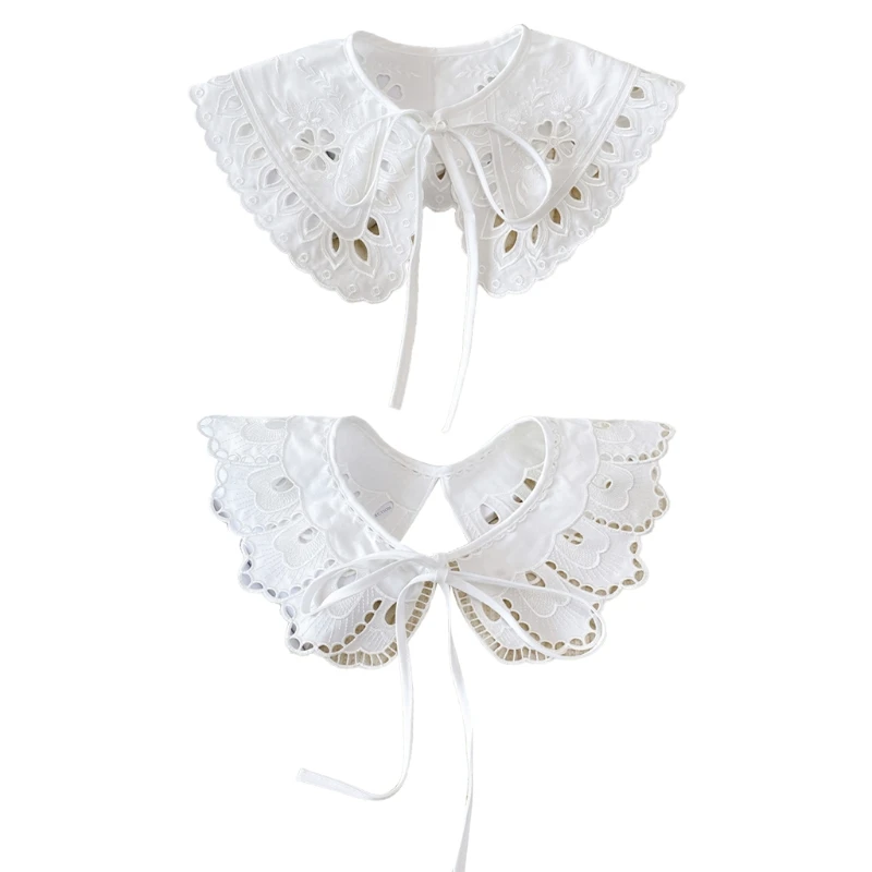 Korean Women White Cotton Fake Collar Shawl Wrap Hollow Out Floral Fish Scales Necklace Scarf Embroidery Decorative Short Poncho
Korean Women White Cotton Fake Collar Shawl Wrap Hollow Out Floral Fish Scales Necklace Scarf Embroidery Decorative Short Poncho