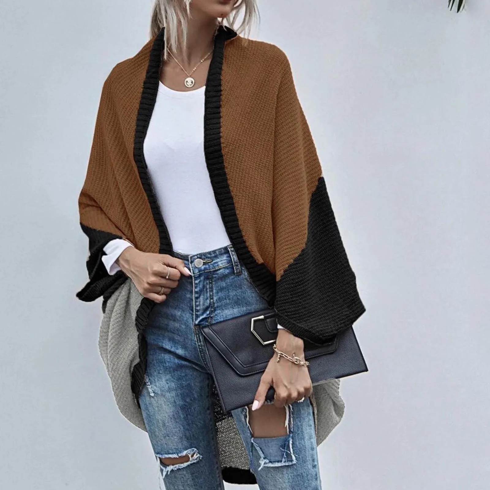 Jean Jackets for Juniors Girls Womens Cardigan Colorblock Striped Draped Kimono Cardigan Navy Blue Turtleneck Sweater for Women
Jean Jackets for Juniors Girls Womens Cardigan Colorblock Striped Draped Kimono Cardigan Navy Blue Turtleneck Sweater for Women