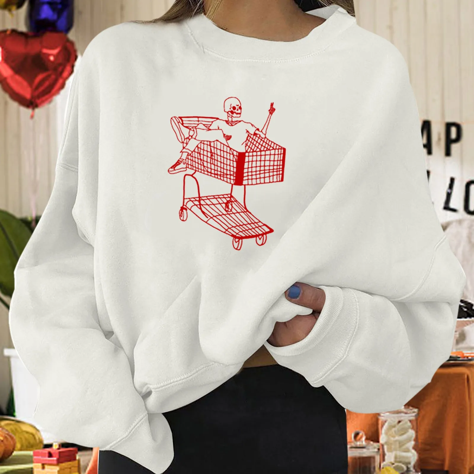 Женская Повседневная Толстовка, длинный пуловер с принтом скелета, с круглым вырезом и длинным рукавом, Женская Толстовка для скейтборда, с ...
Женская Повседневная Толстовка, длинный пуловер с принтом скелета, с круглым вырезом и длинным рукавом, Женская Толстовка для скейтборда, с ...