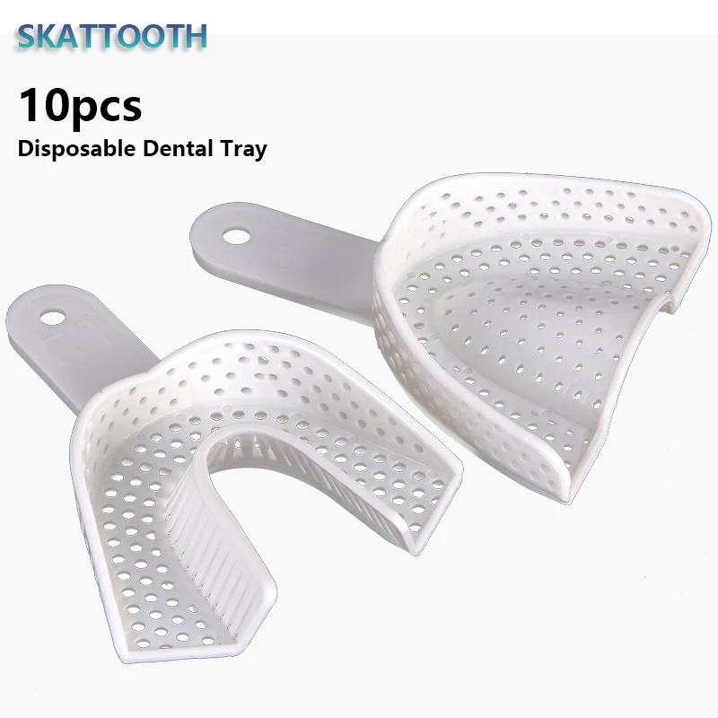 

10pcs/5 pairs Dental Impression Plastic Tray Disposable Dentistry Lab Material No Mesh Tray Dentist Tools Teeth Holder Trays
