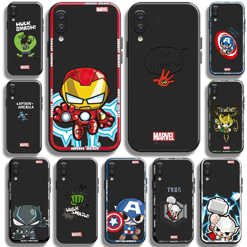 

Cartoon Marvel Avengers For Samsung Galaxy A20 A20S Phone Case Liquid Silicon Shockproof Back Carcasa Full Protection Cases