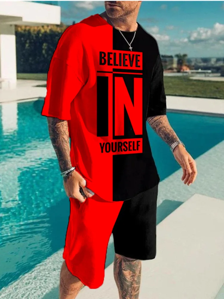 Summer Short Sleeve + Shorts 2 Piece Set Fashion Men's Suit Men Sportswear Fitness Wear Jogging Wear Outfit Streetwear New
Summer Short Sleeve + Shorts 2 Piece Set Fashion Men's Suit Men Sportswear Fitness Wear Jogging Wear Outfit Streetwear New