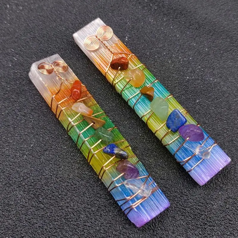 1pcs Irregular Aura Selenite Stick Wand Wire Wrapped 7 Chakra Meditation Bar Square Stones Colorful Yoga Y0L0
1pcs Irregular Aura Selenite Stick Wand Wire Wrapped 7 Chakra Meditation Bar Square Stones Colorful Yoga Y0L0
