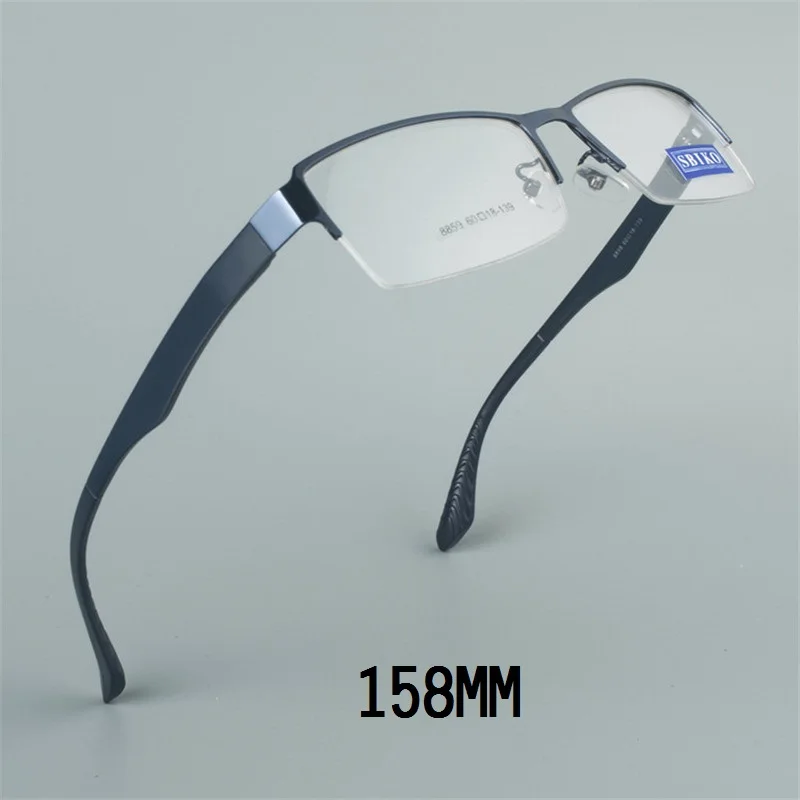 

Zerosun Oversized Eyeglasses Frame Men 158mm Myopia Glasses Male Anti Reflection Wide Semi Rimless Spectacles for Prescription