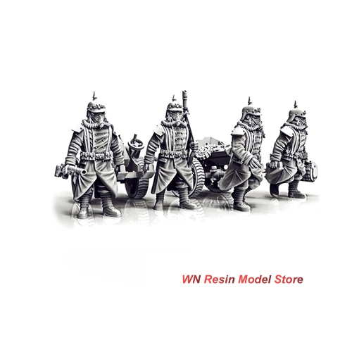 

Krieger Empire Resin Model Kit Unpainted Infantry Fire Artillery Board Game Artillery squad (drag state) 4 people 2 guns