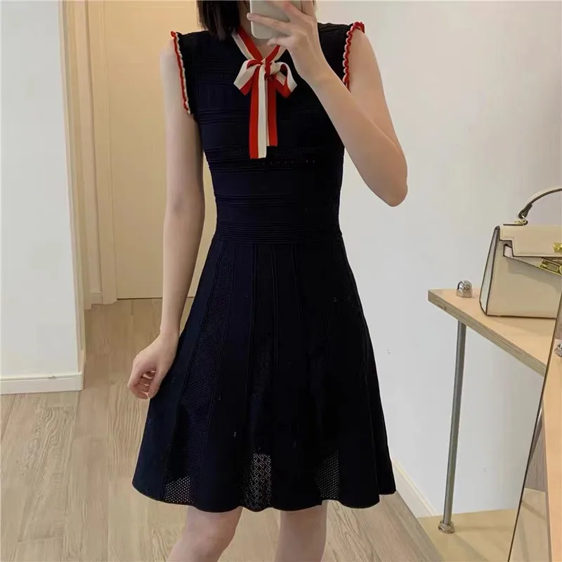 2020 new women's dresses with bows hollowed-out women's elegant knitted dresses for women
2020 new women's dresses with bows hollowed-out women's elegant knitted dresses for women