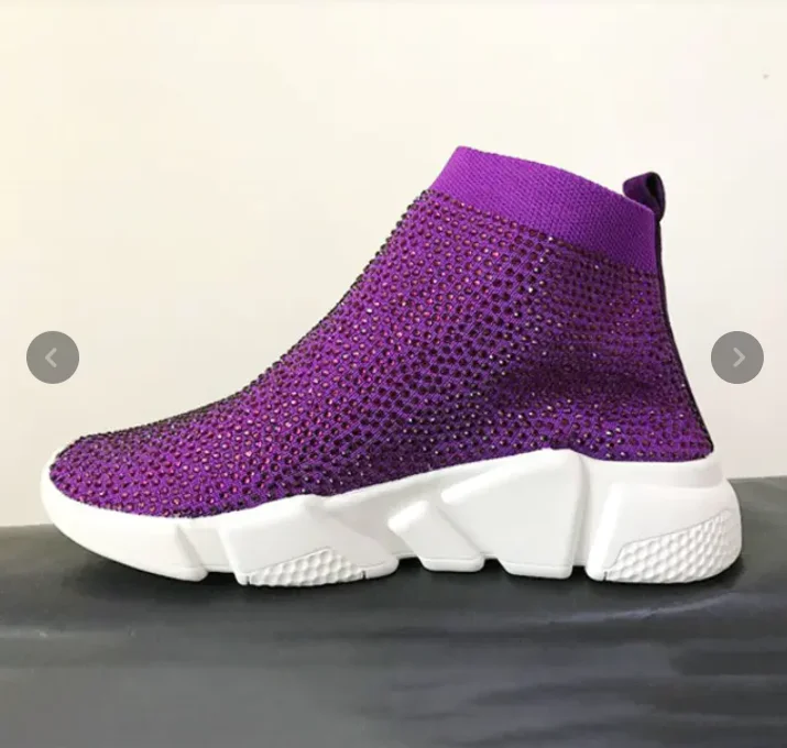 Socks Boots Ladies Crystal Socks Boots Sports Shiny Rhinestone Shoes Knitted Breathable Shoes Casual Shoes Ladies Sneakers
Socks Boots Ladies Crystal Socks Boots Sports Shiny Rhinestone Shoes Knitted Breathable Shoes Casual Shoes Ladies Sneakers